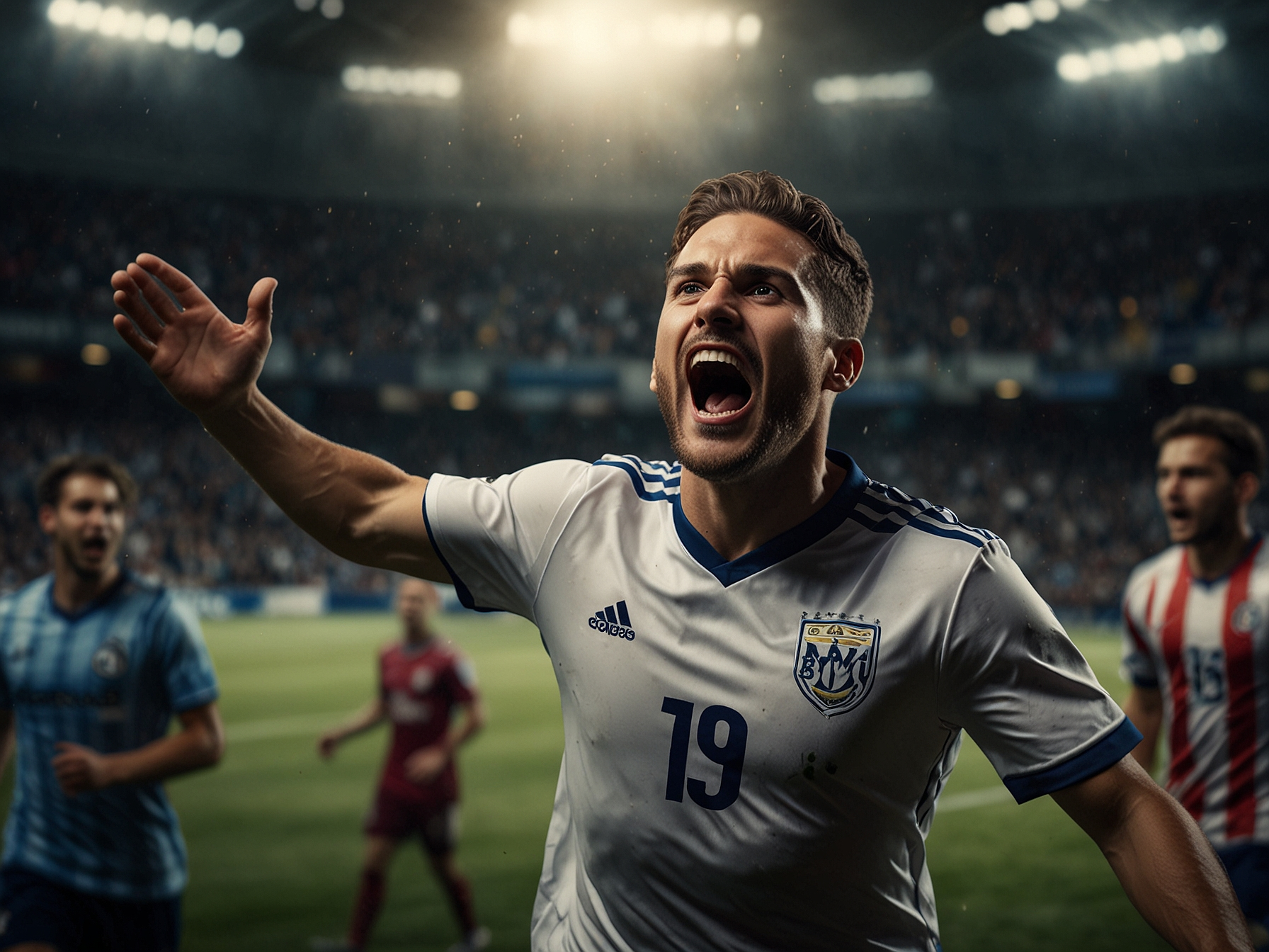 Jugador de fútbol celebrando gol